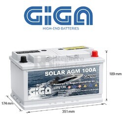 Compra Bater�a GIGA 12V 100Ah AGM N�utica y Solar | M�xima Potencia de Arranque